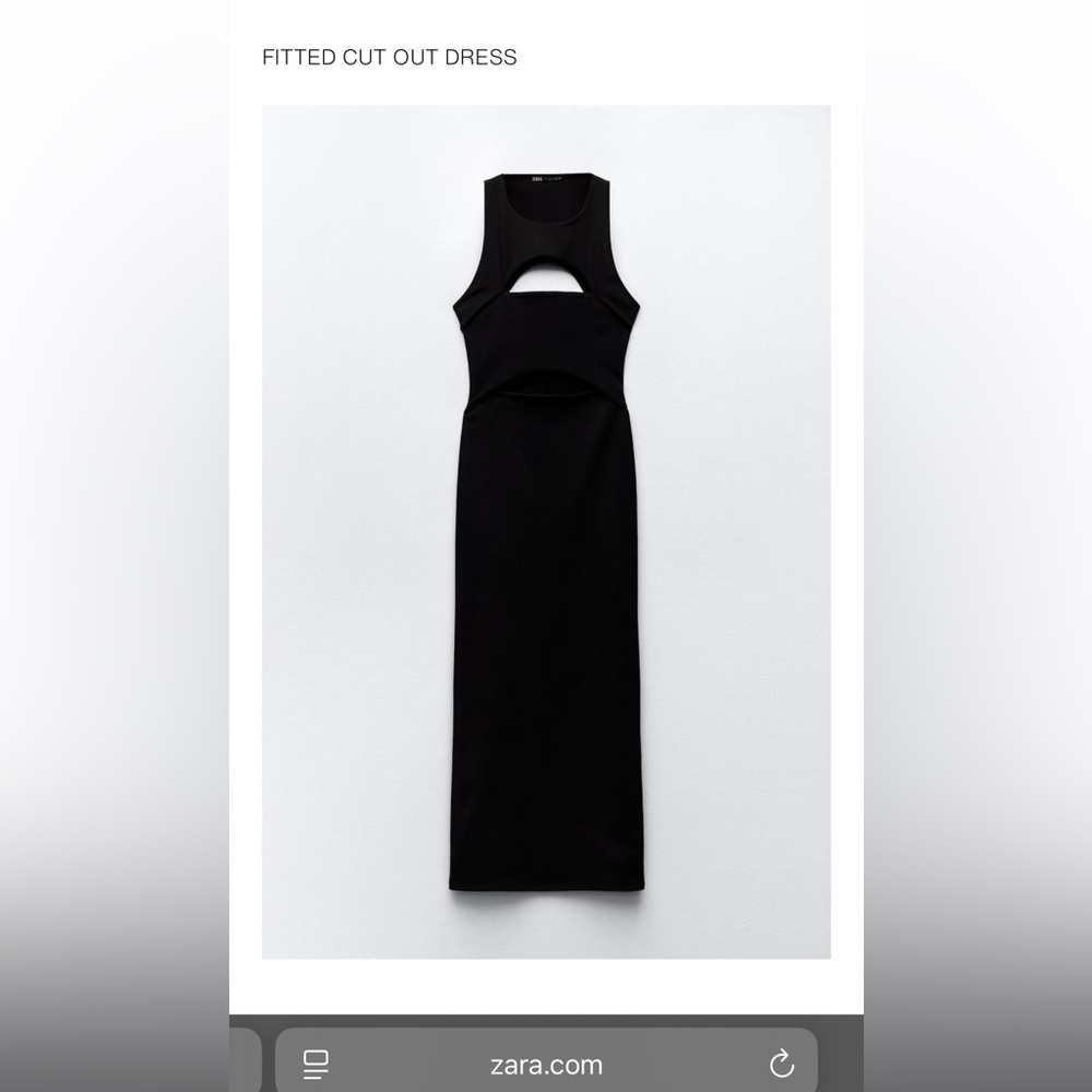 Zara Black Sleeveless Maxi Dress with Cut-Out Detail